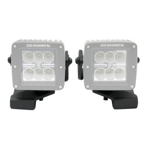 Jeep Wrangler Light Mounts - Center Hood - Go Rhino - 3in Cube, Single Cube 3